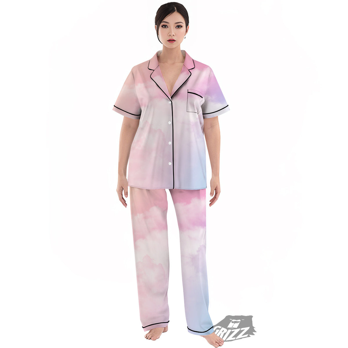 Cloud Coloful Print Women's Pajamas Set-grizzshop