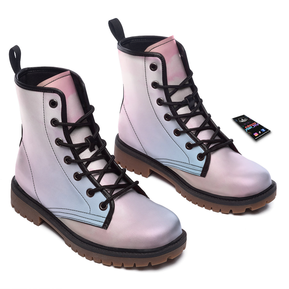Cloud Coloful Print Work Boots-grizzshop