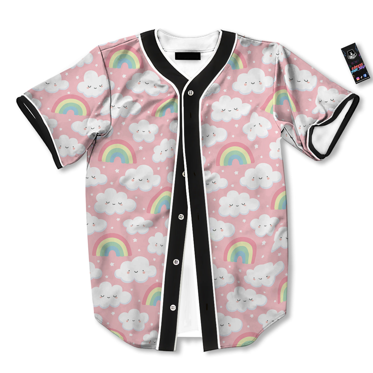 Cloud Cute Print Pattern Baseball Jersey-grizzshop