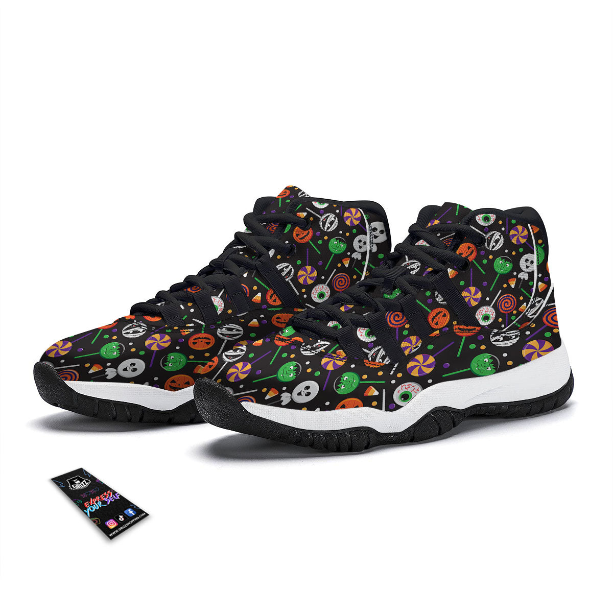 Cloud Cute Print Pattern Black Bball Shoes-grizzshop