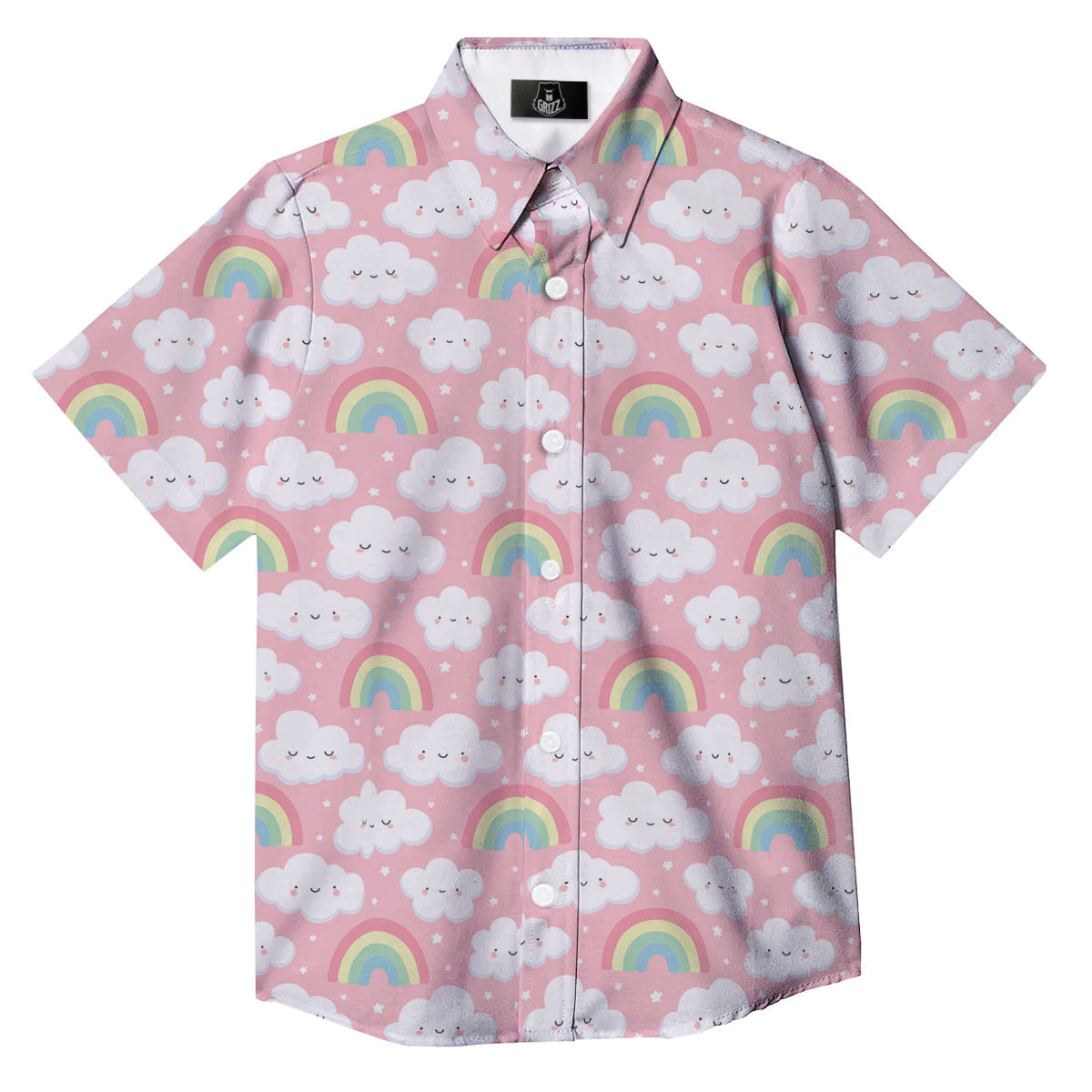 Cloud Cute Print Pattern Button Up Shirt-grizzshop