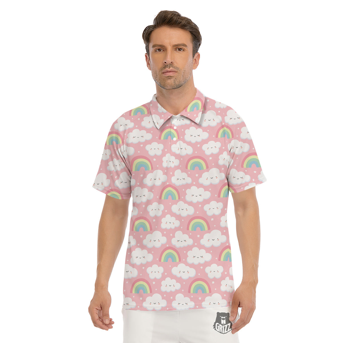 Cloud Cute Print Pattern Men's Golf Shirts-grizzshop