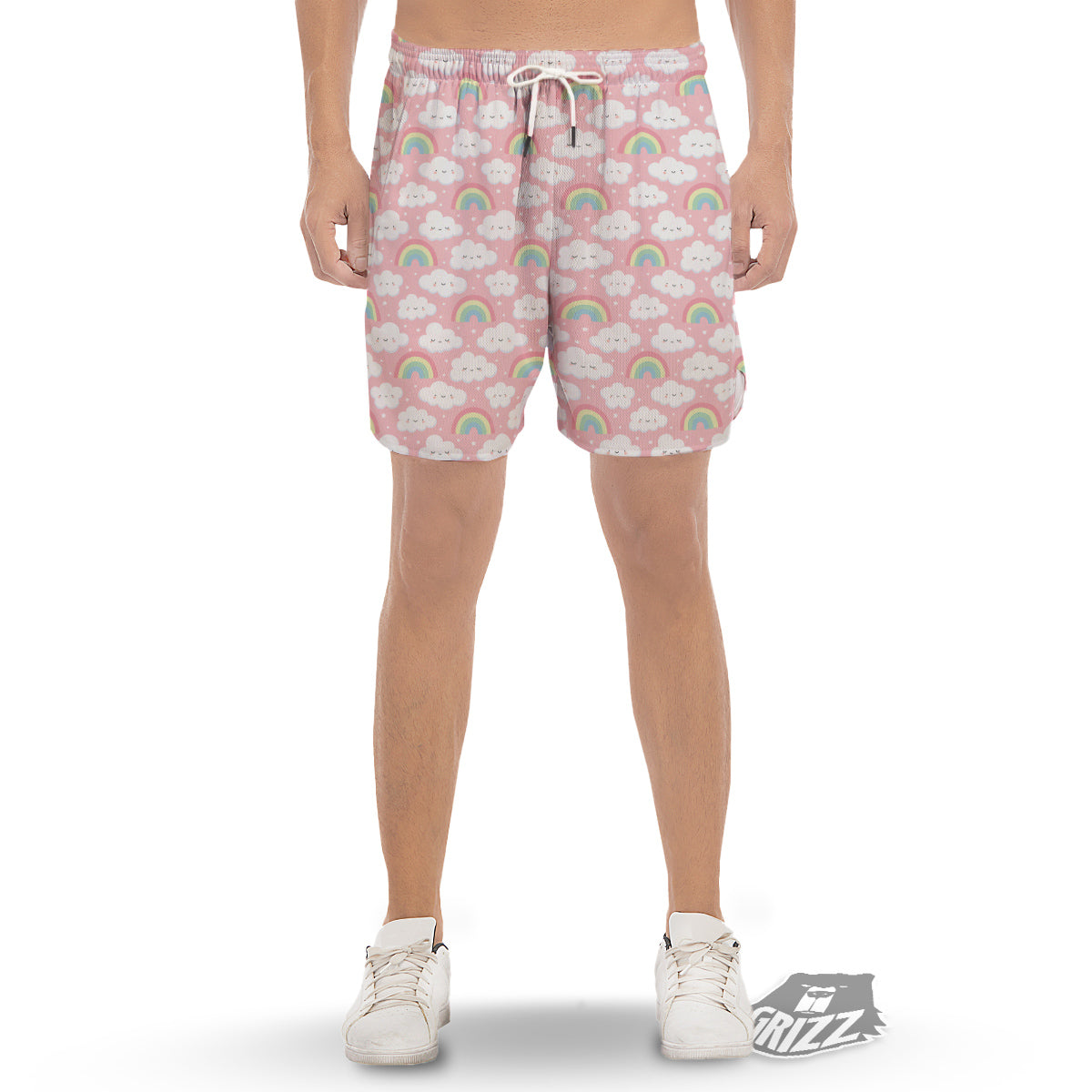 Cloud Cute Print Pattern Men's Gym Shorts-grizzshop