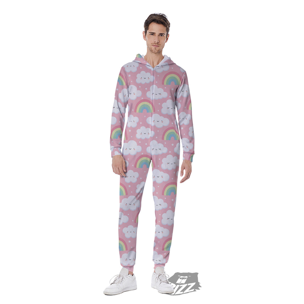 Cloud Cute Print Pattern Men's Jumpsuit-grizzshop