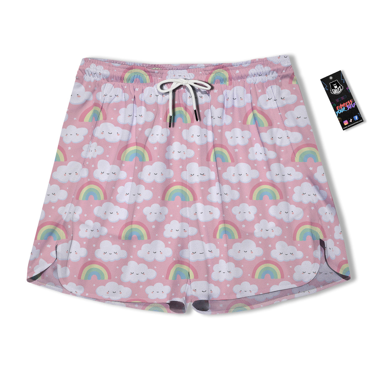 Cloud Cute Print Pattern Men's Running Shorts-grizzshop