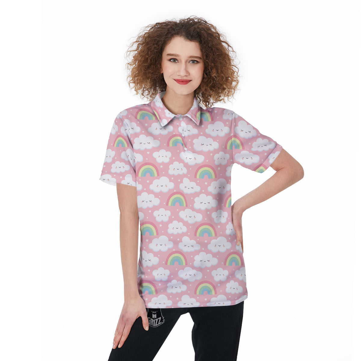 Cloud Cute Print Pattern Women's Golf Shirts-grizzshop
