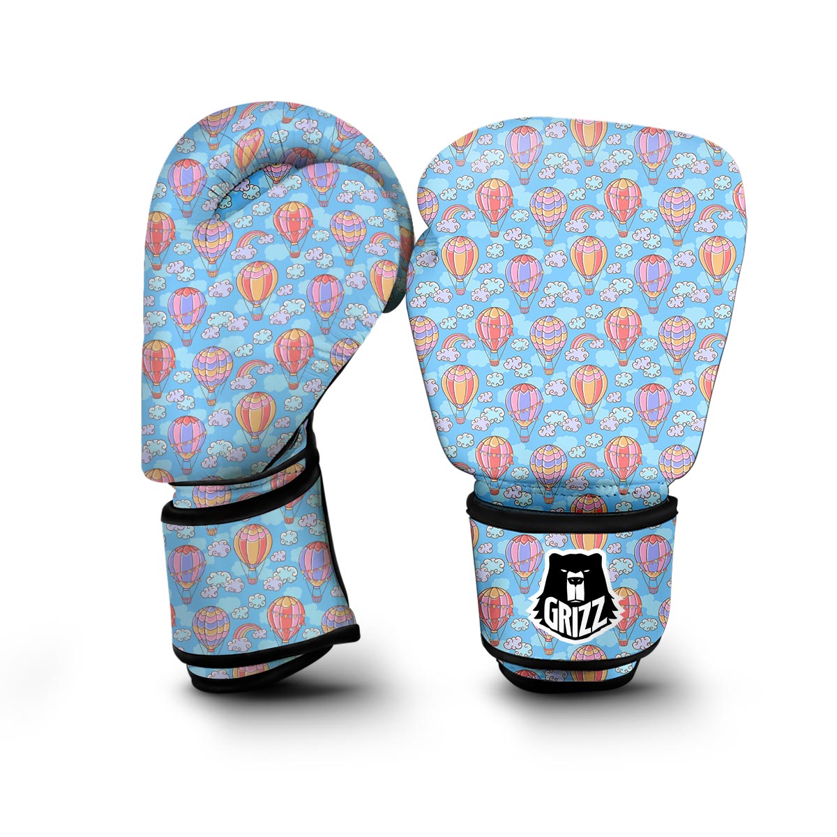 Cloud Hot Air Balloon Pattern Print Boxing Gloves-grizzshop