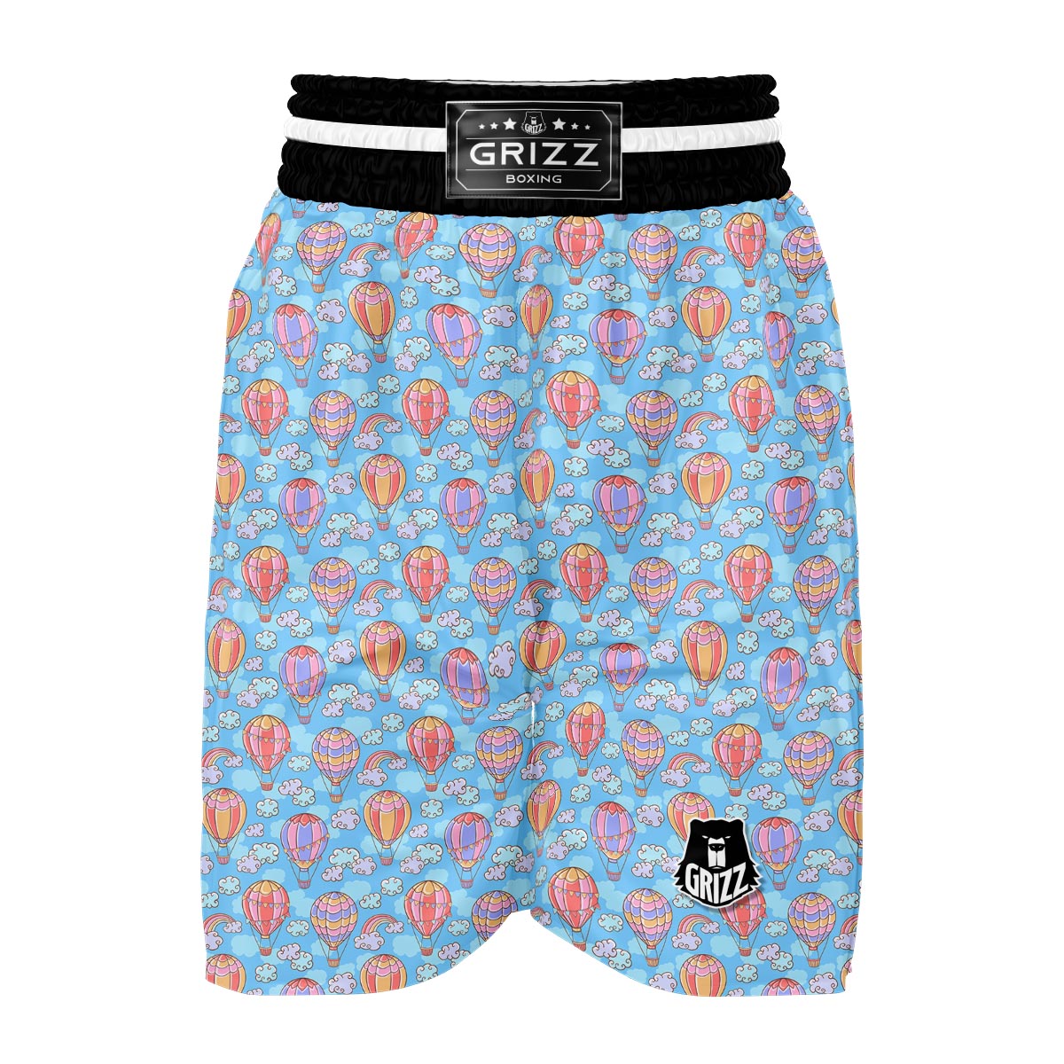 Cloud Hot Air Balloon Pattern Print Boxing Shorts-grizzshop
