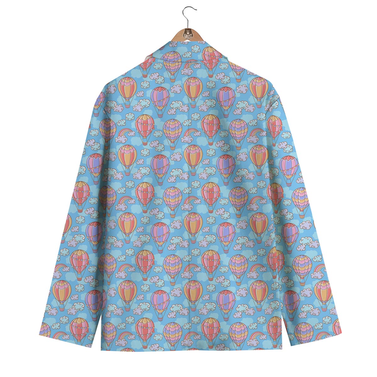 Cloud Hot Air Balloon Pattern Print Men's Blazer-grizzshop