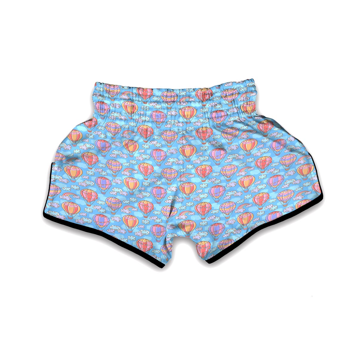 Cloud Hot Air Balloon Pattern Print Muay Thai Boxing Shorts-grizzshop