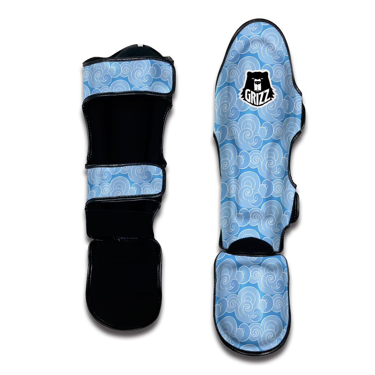 Cloud Pattern Print Muay Thai Shin Guards-grizzshop