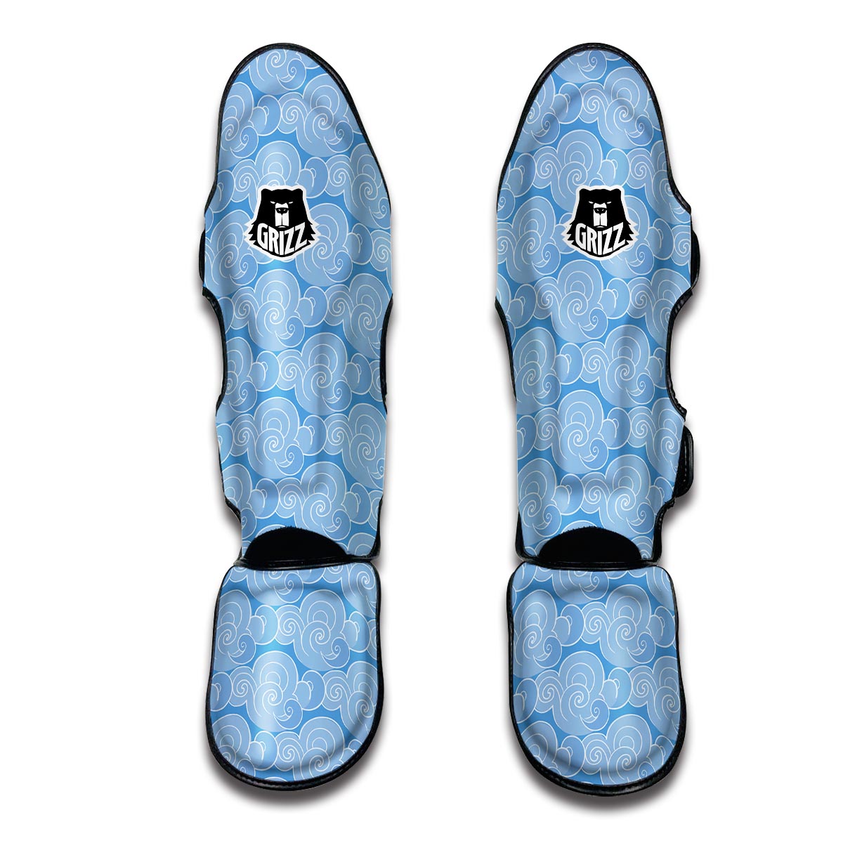 Cloud Pattern Print Muay Thai Shin Guards-grizzshop