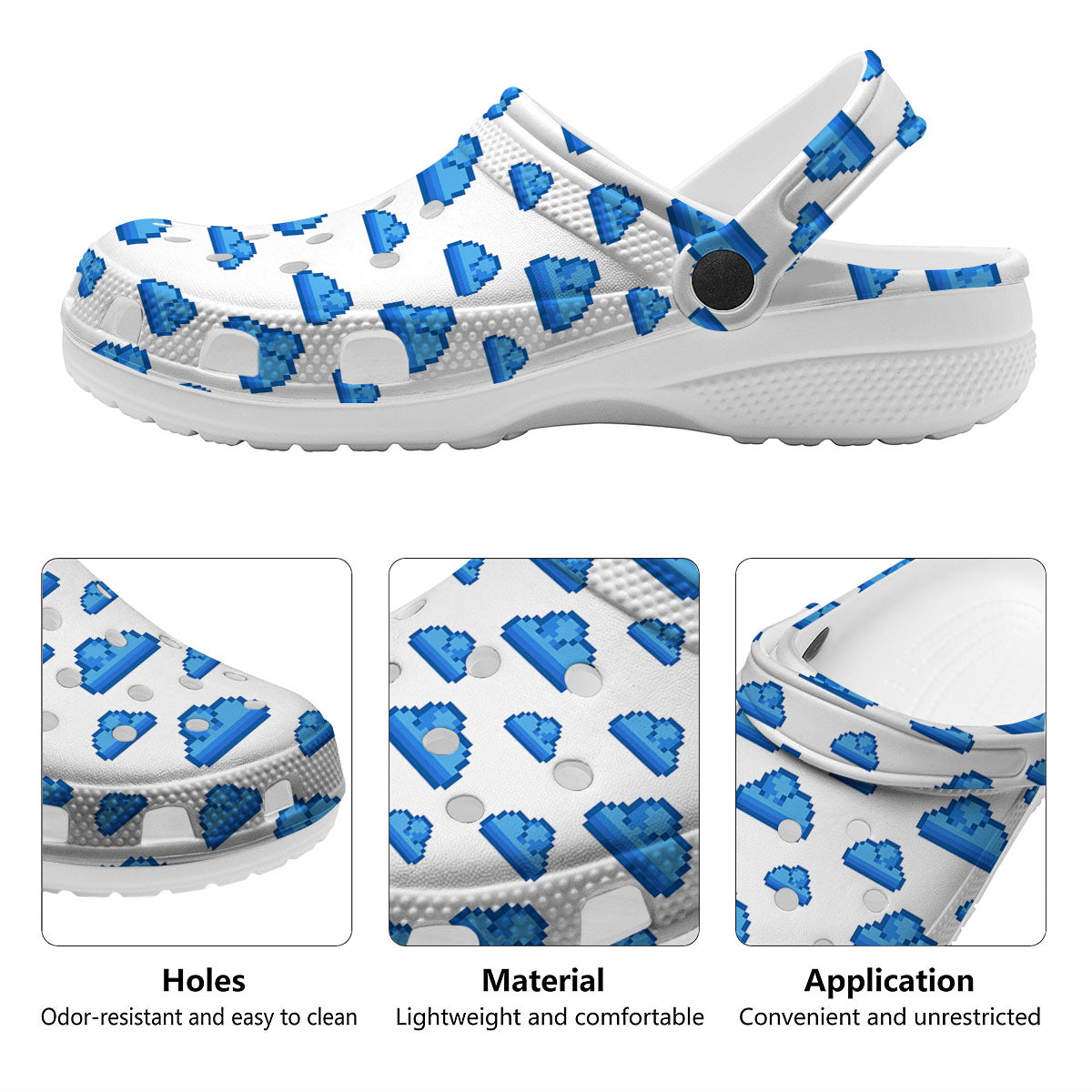 Cloud Pixel Print Pattern Clog-grizzshop