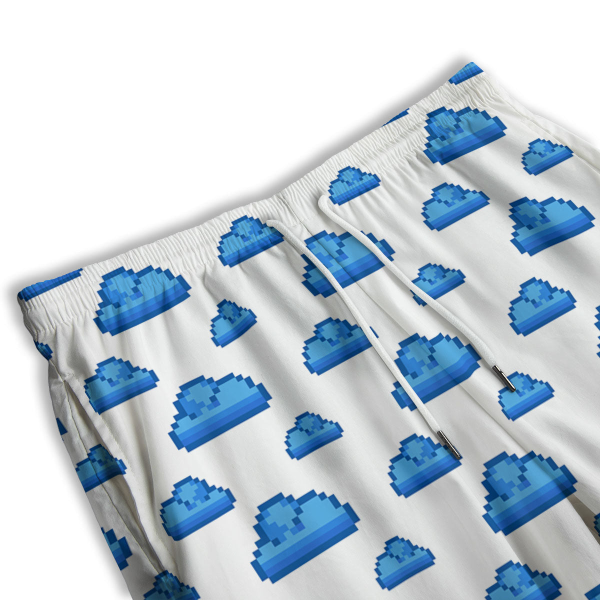 Cloud Pixel Print Pattern Men's Athletic Shorts