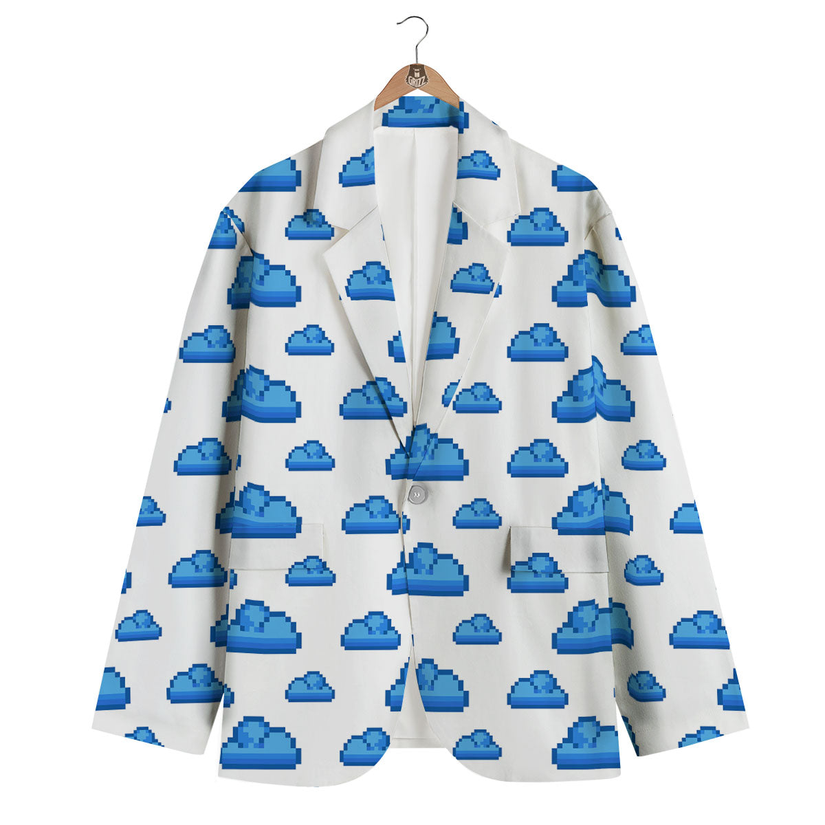 Cloud Pixel Print Pattern Men's Blazer-grizzshop