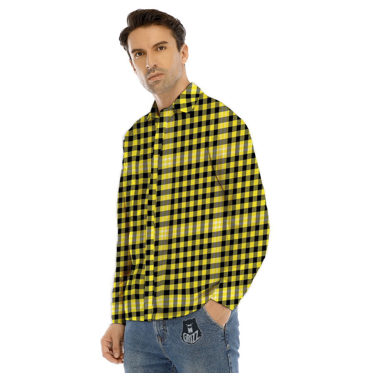 Cloud Pixel Print Pattern Men's Dress Shirts-grizzshop