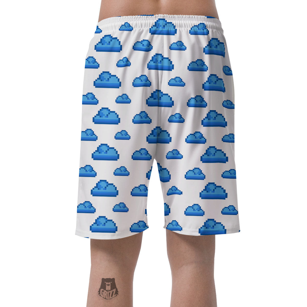 Cloud Pixel Print Pattern Men's Shorts-grizzshop