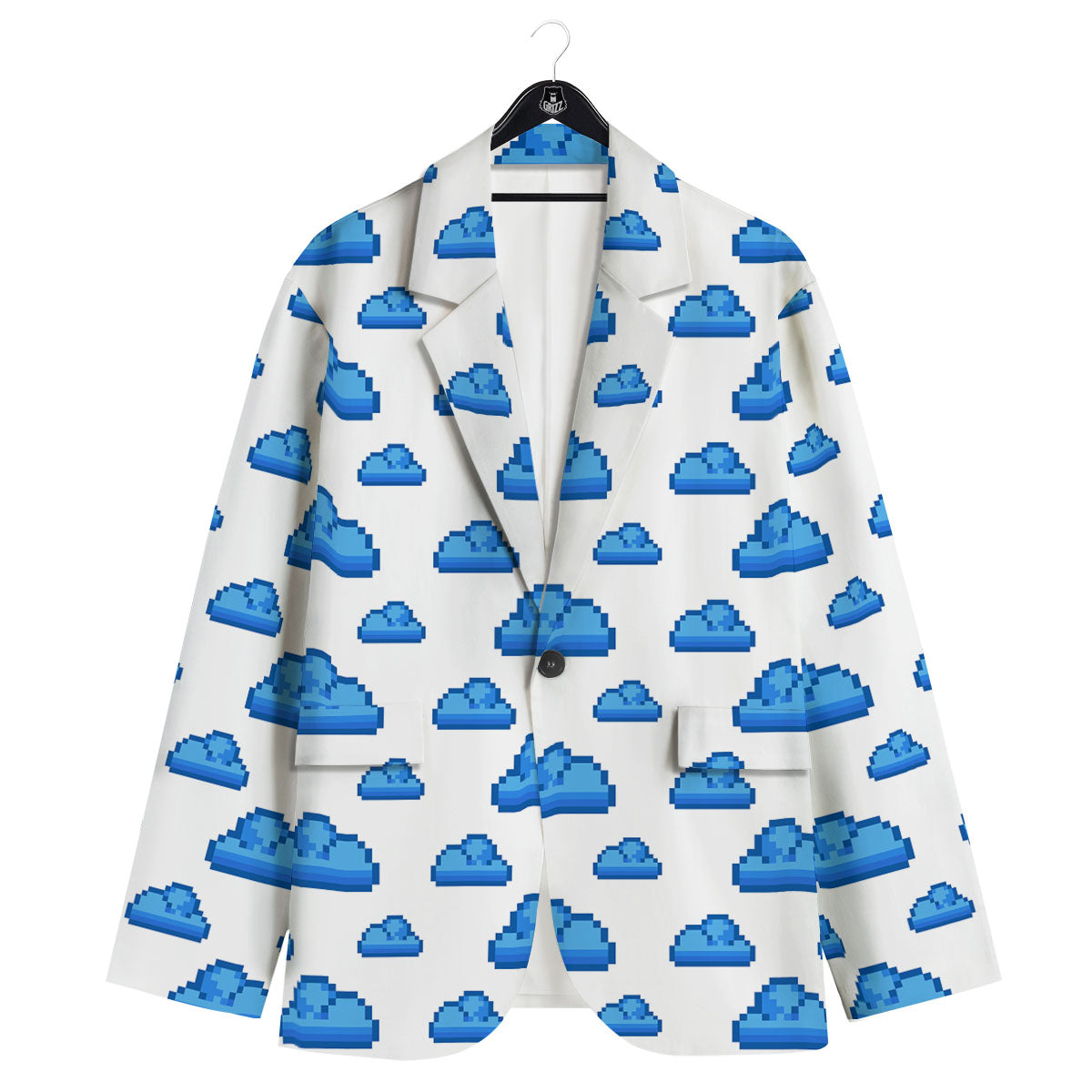 Cloud Pixel Print Pattern Men's Sport Coat-grizzshop