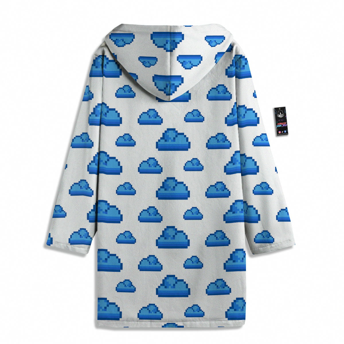 Cloud Pixel Print Pattern Men's Windbreaker Jacket-grizzshop