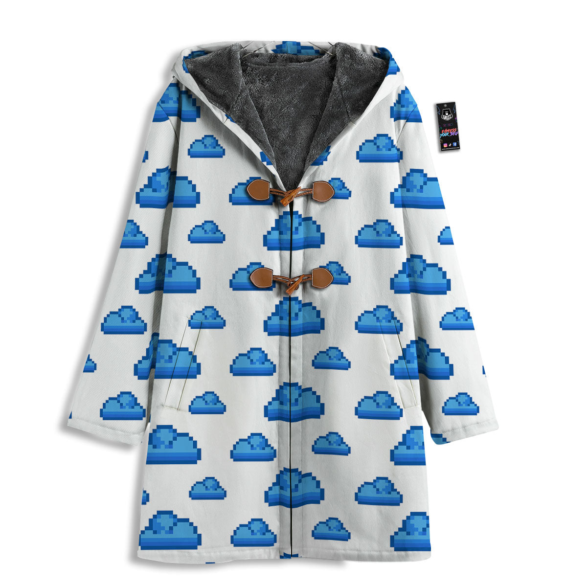 Cloud Pixel Print Pattern Men's Windbreaker Jacket-grizzshop