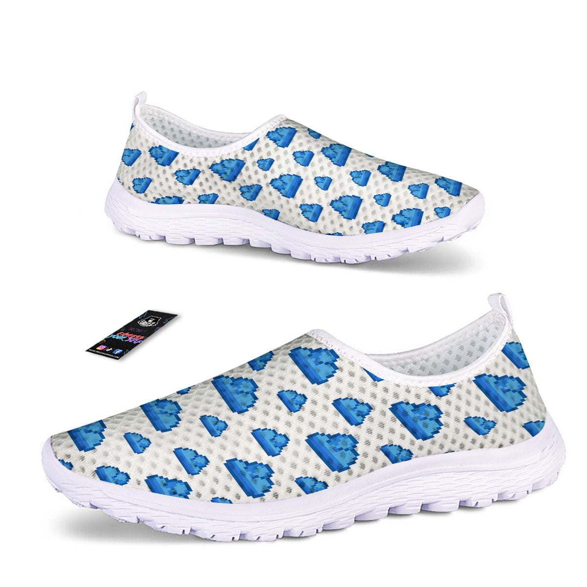Cloud Pixel Print Pattern Nurse Shoes-grizzshop