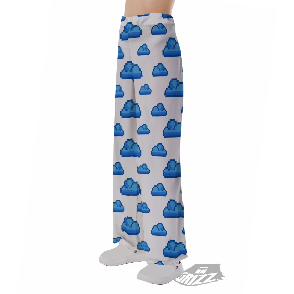 Cloud Pixel Print Pattern Pajama Pants-grizzshop