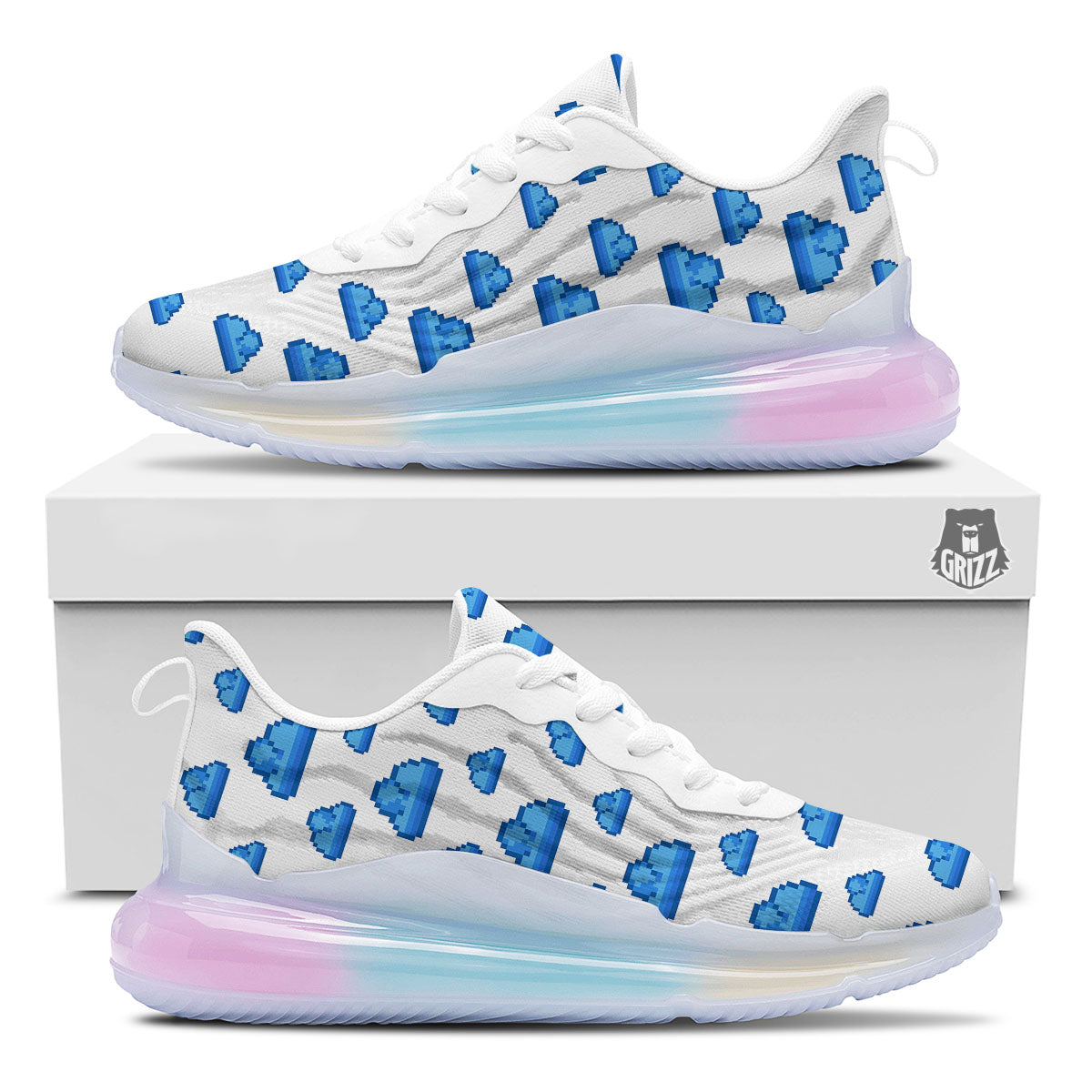 Cloud Pixel Print Pattern Running Sneakers-grizzshop