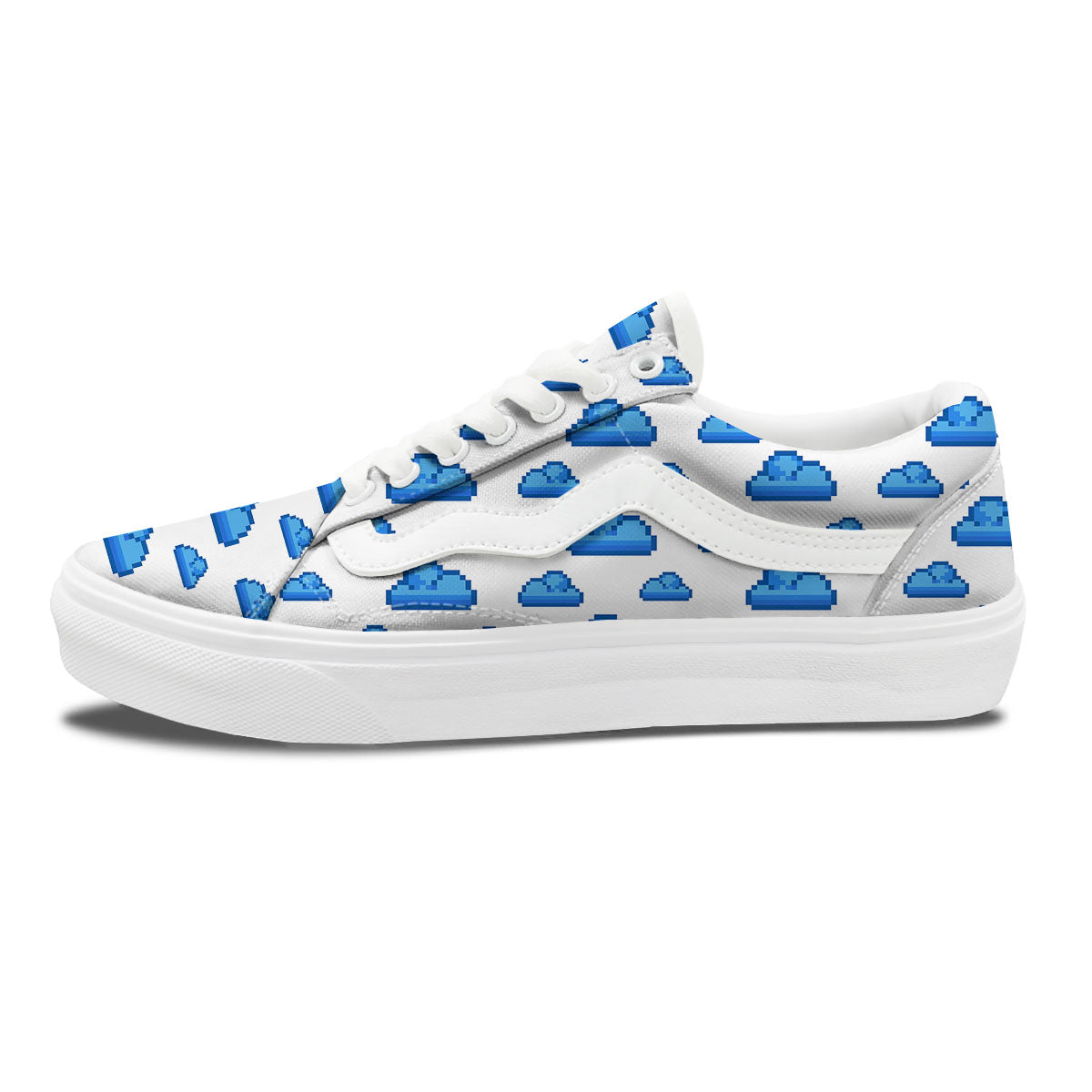 Cloud Pixel Print Pattern Skate Shoes-grizzshop