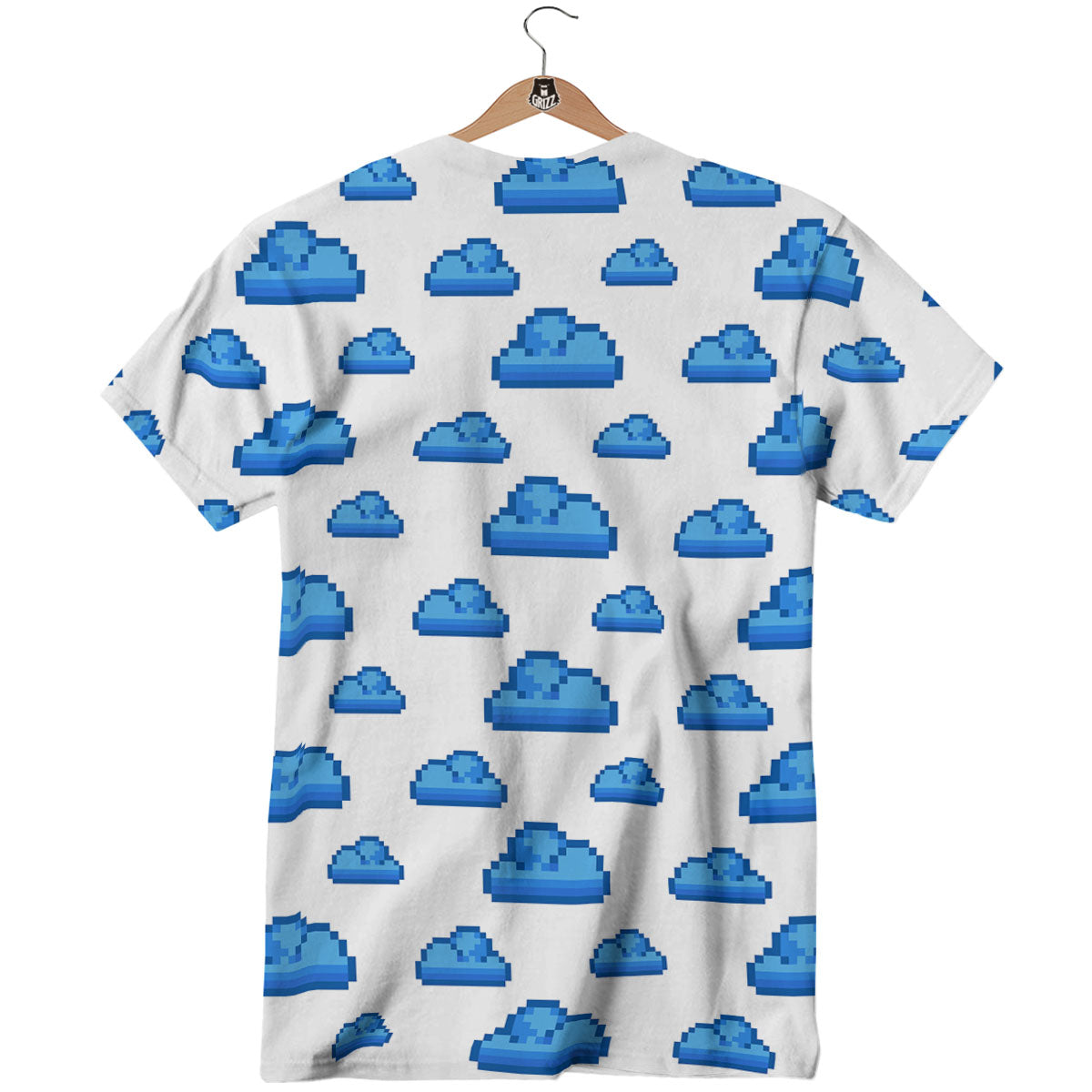 Cloud Pixel Print Pattern T-Shirt-grizzshop