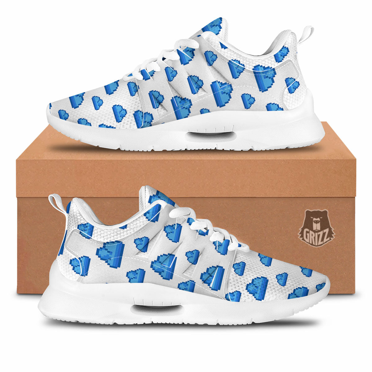 Cloud Pixel Print Pattern Tennis Shoes-grizzshop