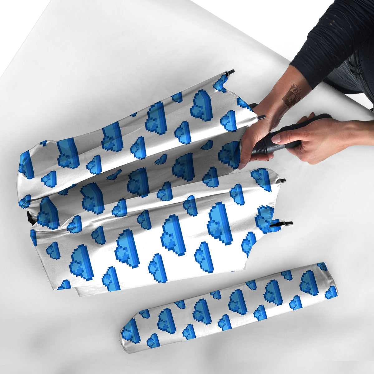 Cloud Pixel Print Pattern Umbrella-grizzshop