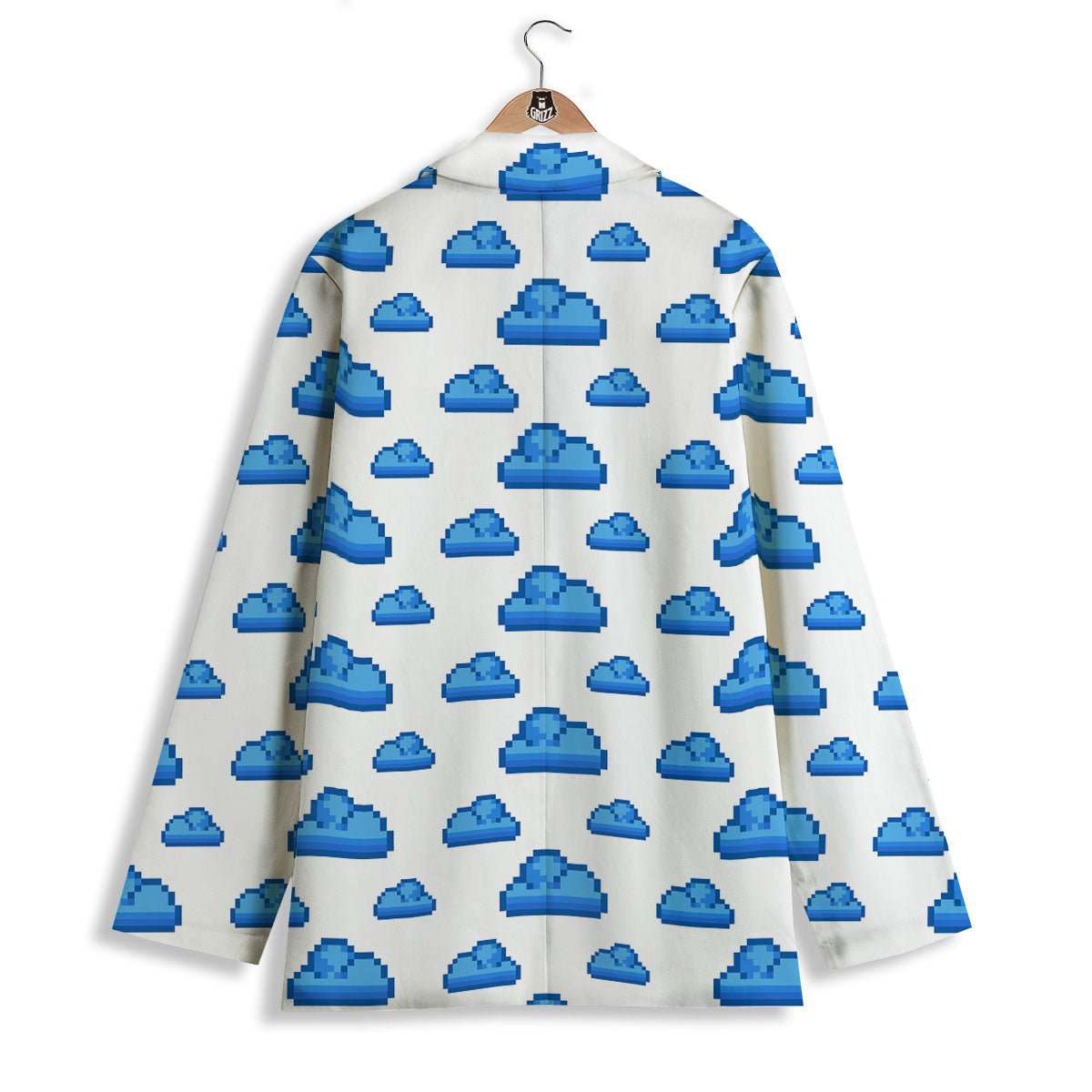 Cloud Pixel Print Pattern Women's Blazer-grizzshop