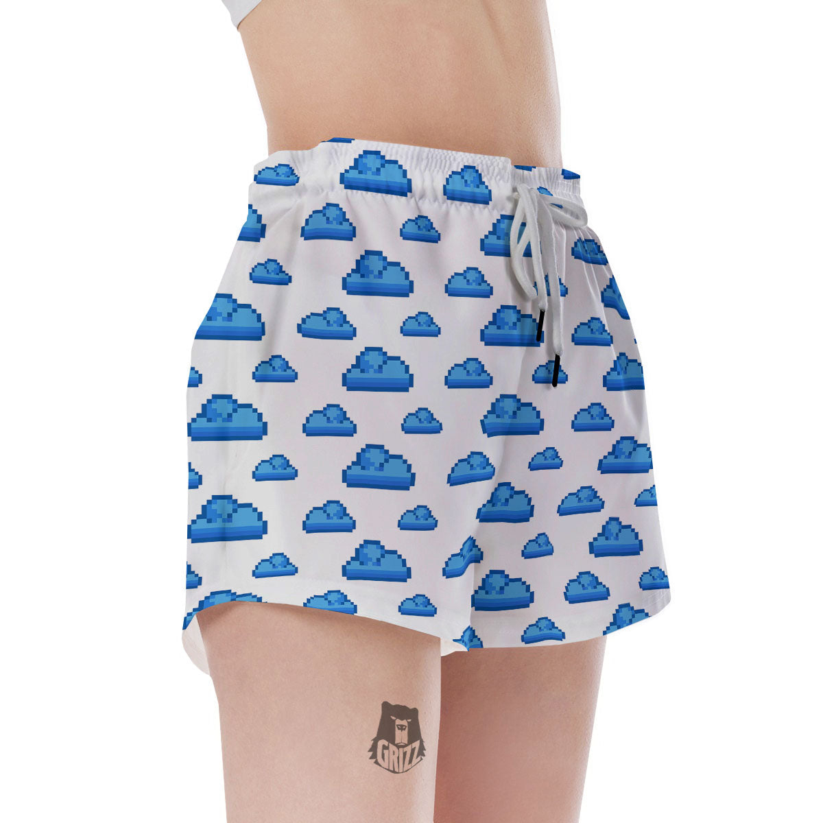 Cloud Pixel Print Pattern Women's Shorts-grizzshop