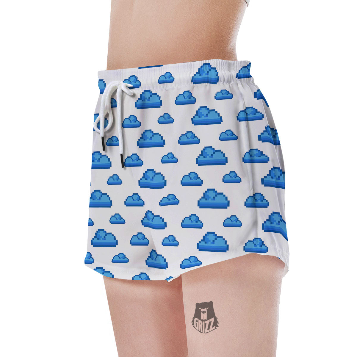 Cloud Pixel Print Pattern Women's Shorts-grizzshop