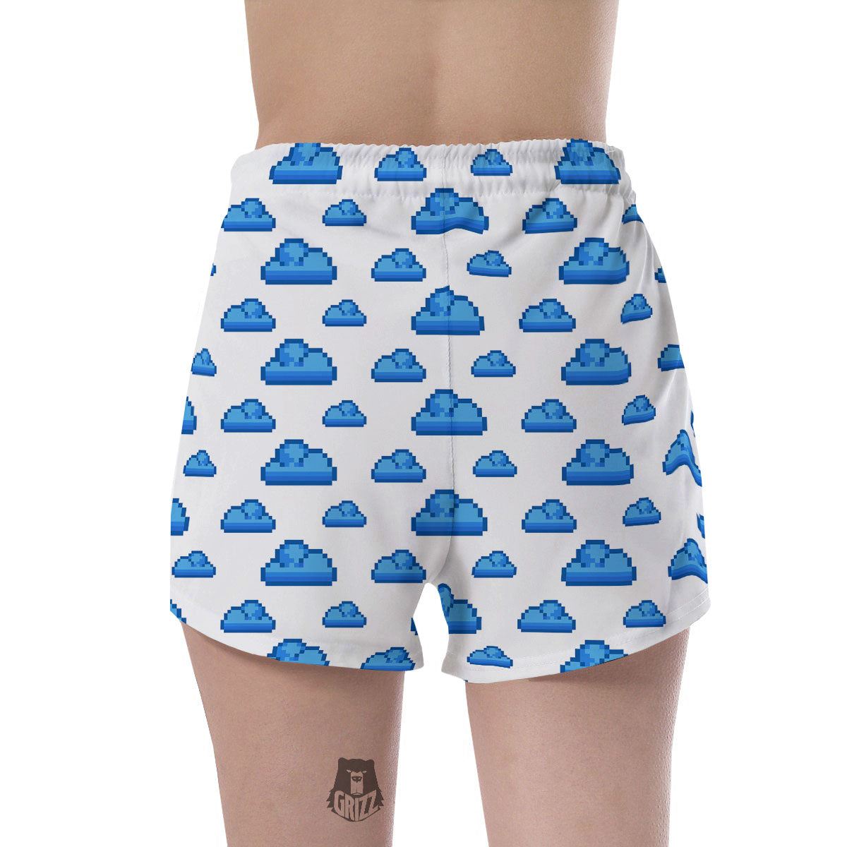 Cloud Pixel Print Pattern Women's Shorts-grizzshop