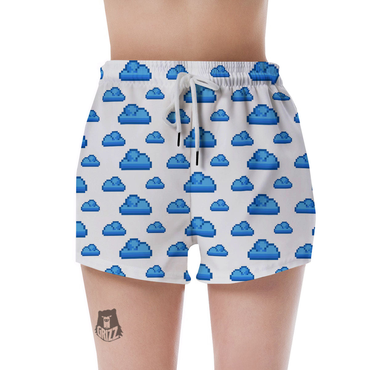 Cloud Pixel Print Pattern Women's Shorts-grizzshop
