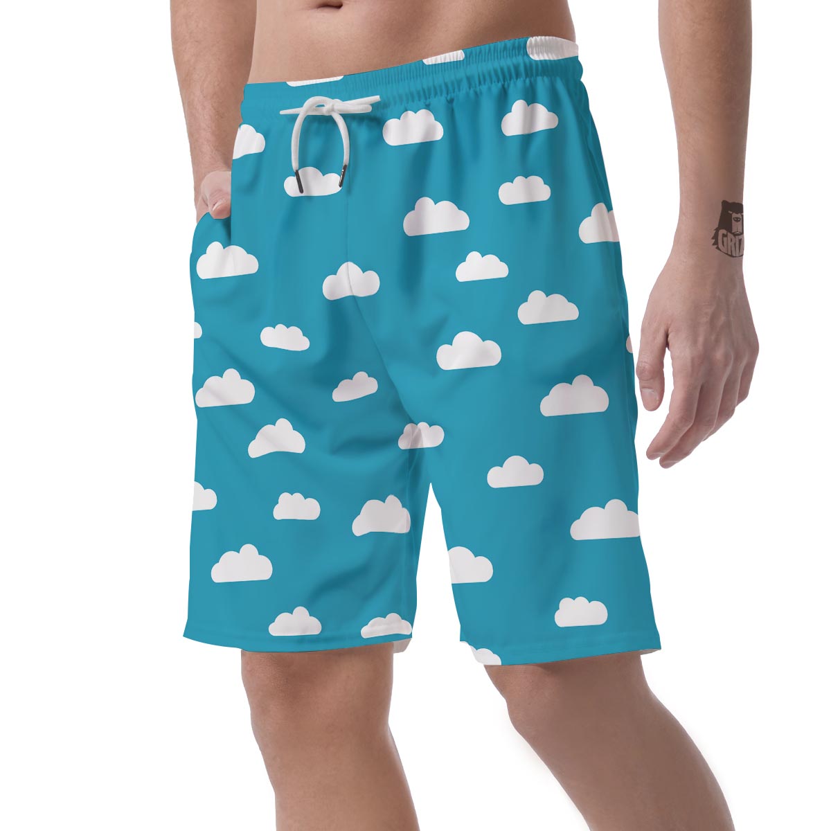 Cloud Print Pattern Men's Shorts-grizzshop