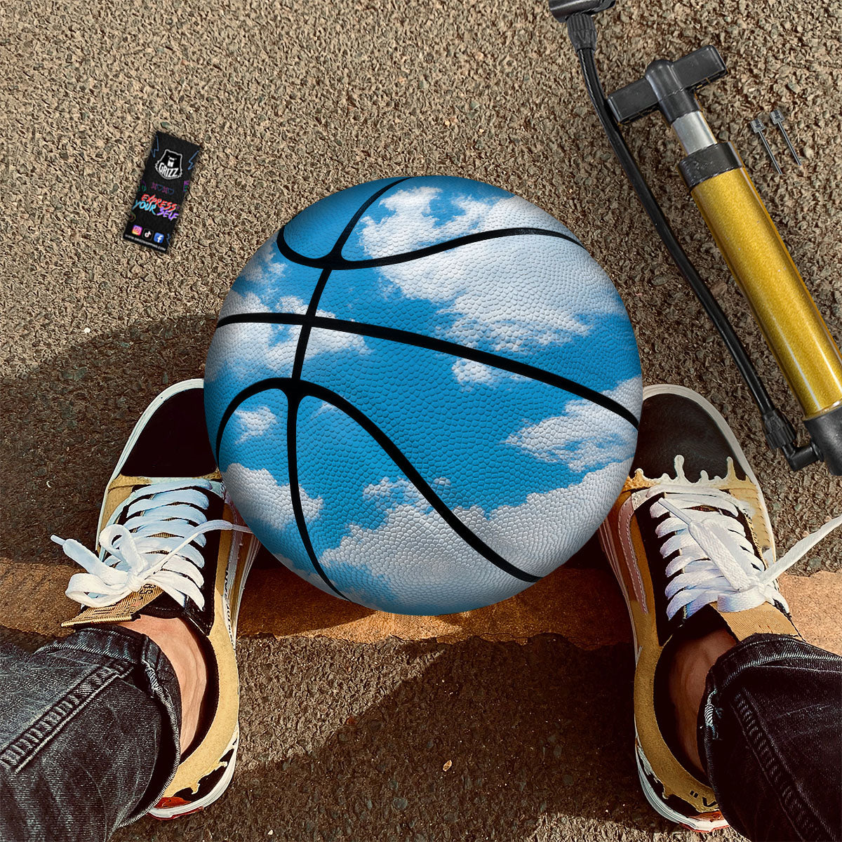 Cloud Sky Print Basketball-grizzshop