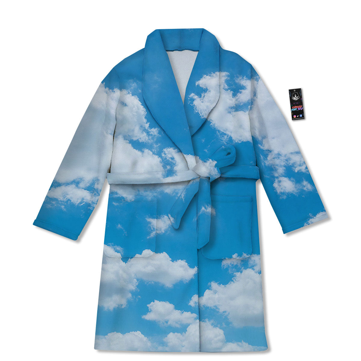 Cloud Sky Print Bathrobe-grizzshop