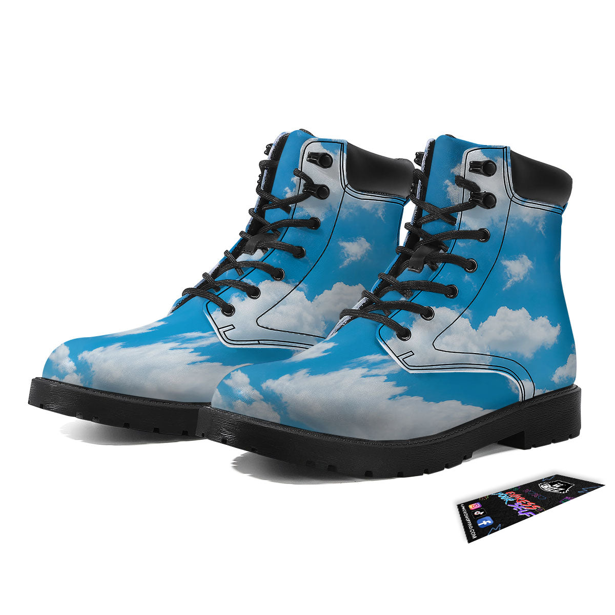 Cloud Sky Print Boots-grizzshop