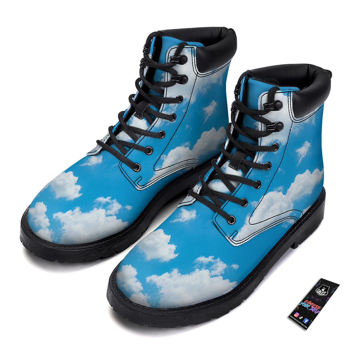 Cloud Sky Print Boots-grizzshop