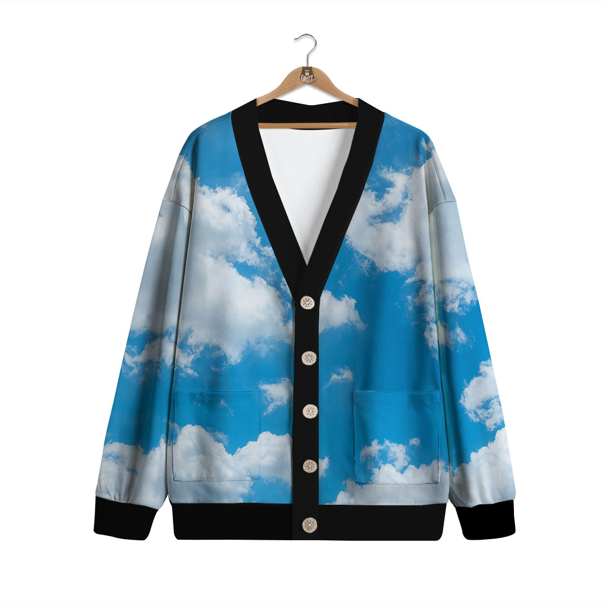 Cloud Sky Print Cardigan-grizzshop