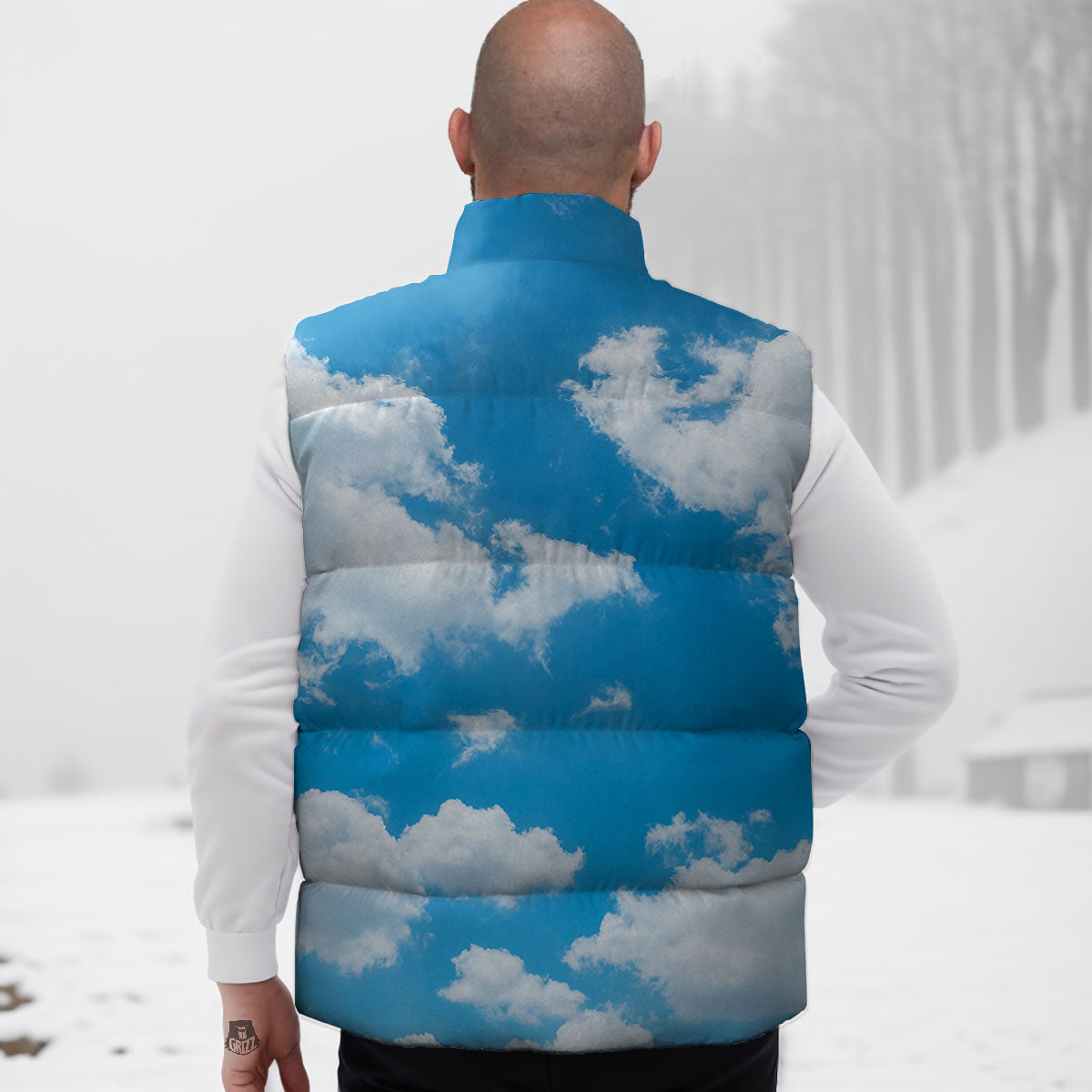 Cloud Sky Print Down Vest