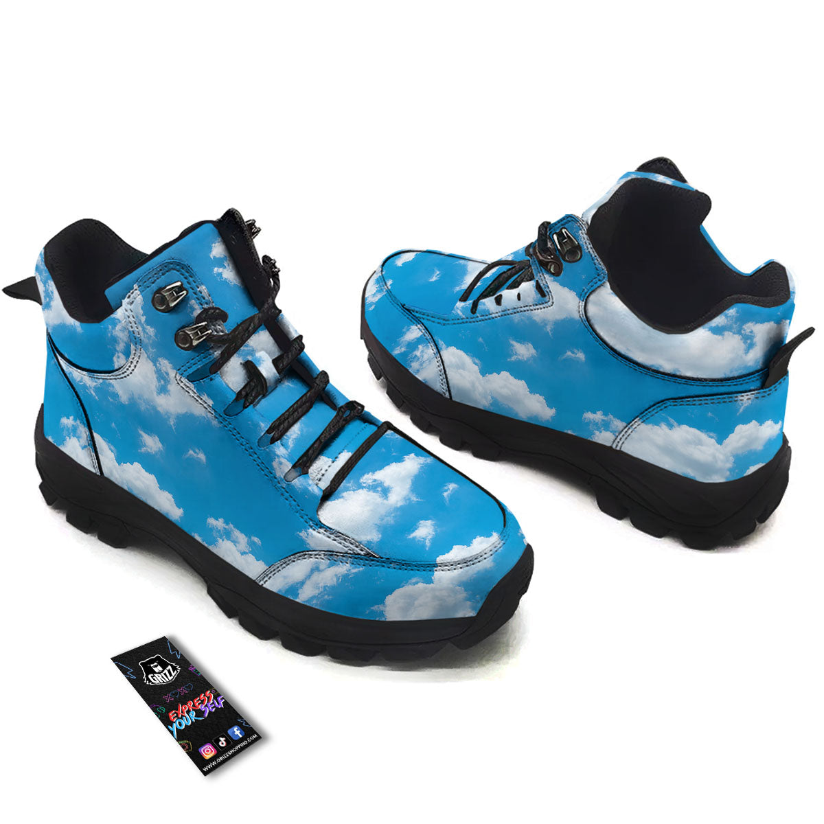 Cloud Sky Print Hiking Shoes-grizzshop