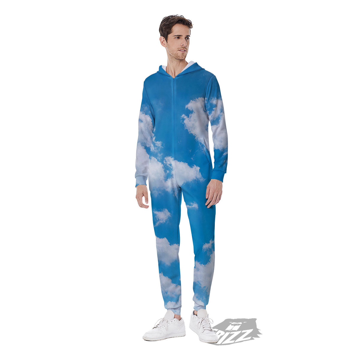 Cloud Sky Print Men's Jumpsuit-grizzshop