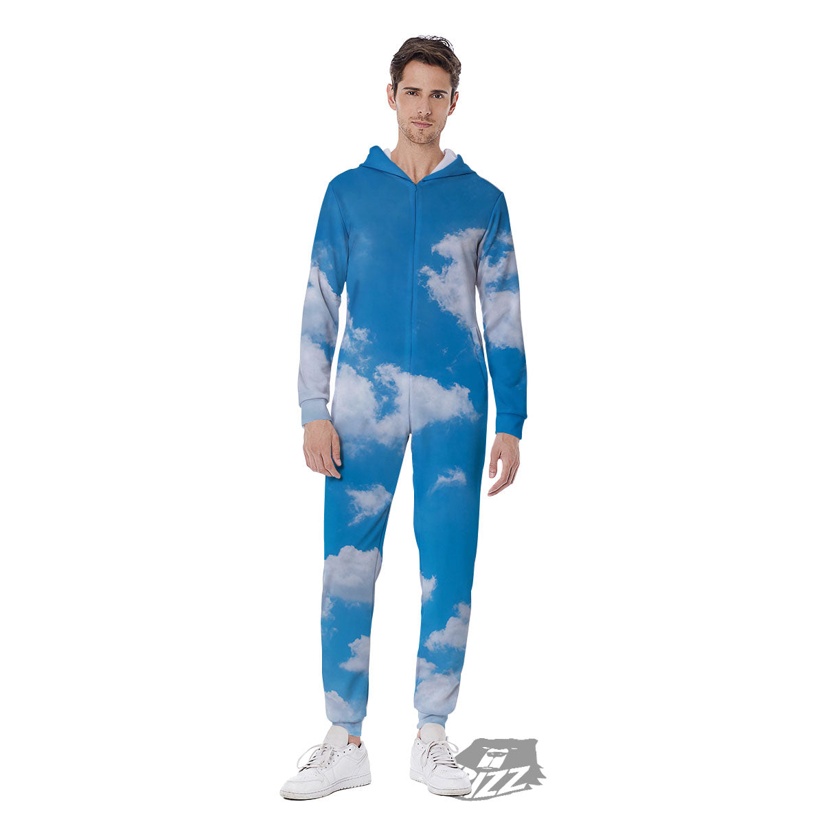 Cloud Sky Print Men's Jumpsuit-grizzshop