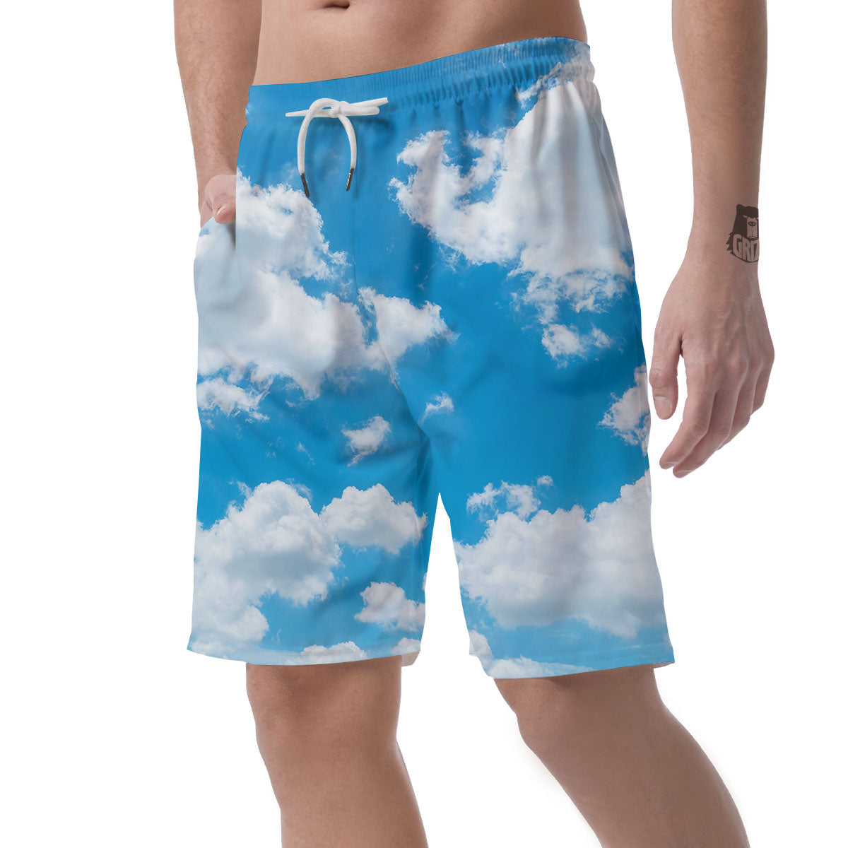 Cloud Sky Print Men's Shorts-grizzshop