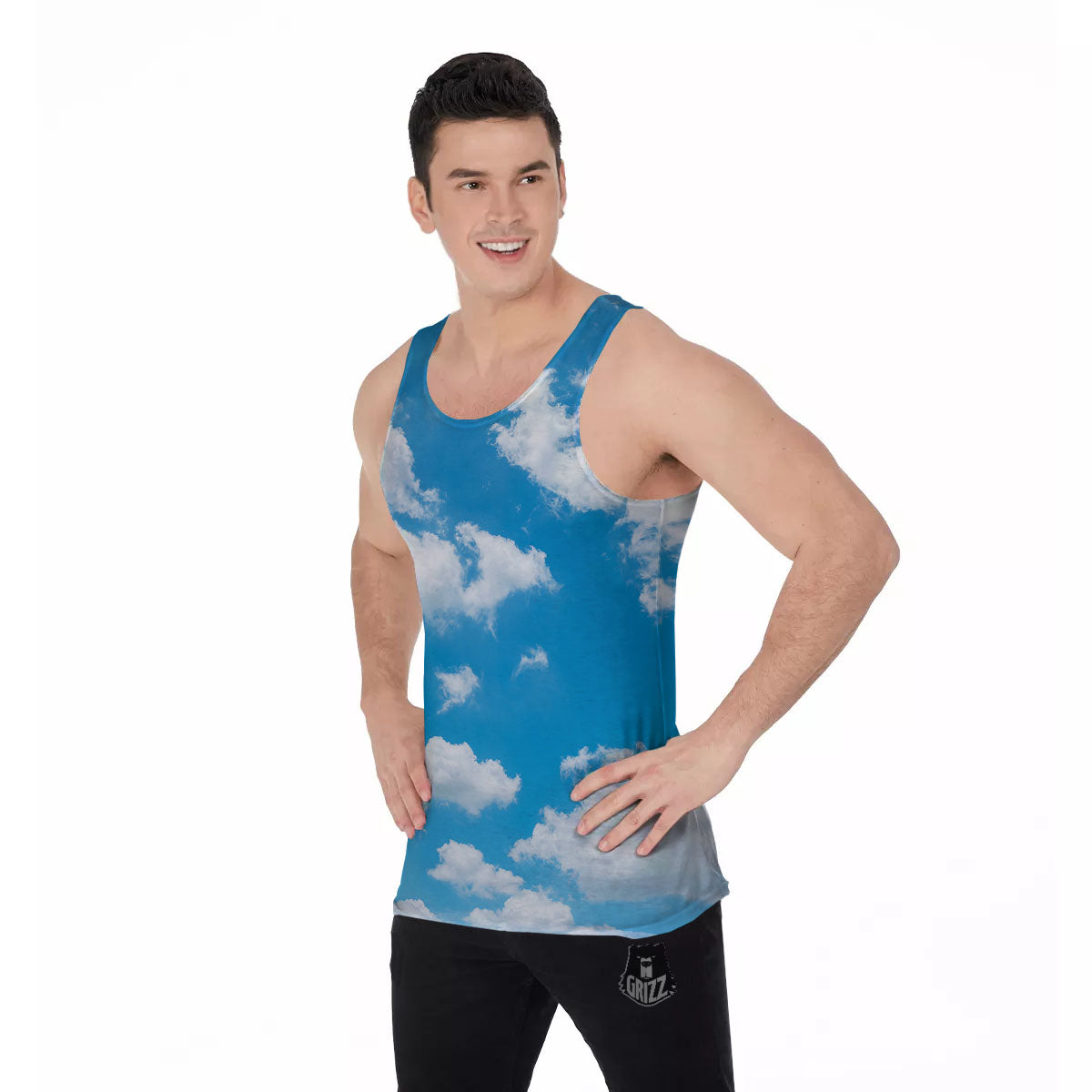Cloud Sky Print Men's Tank Top-grizzshop