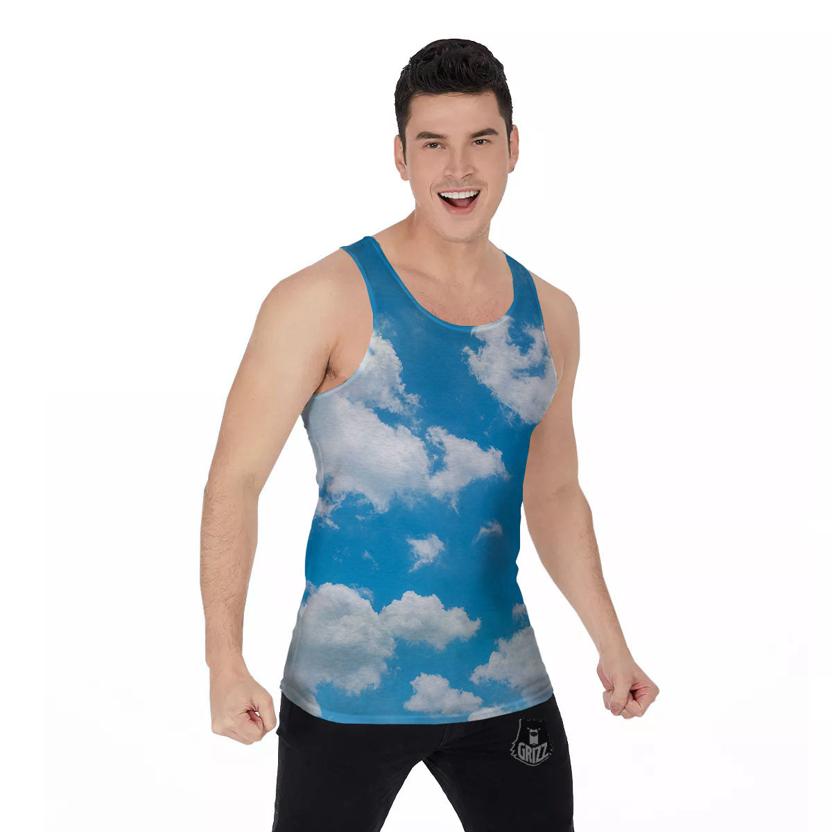 Cloud Sky Print Men's Tank Top-grizzshop