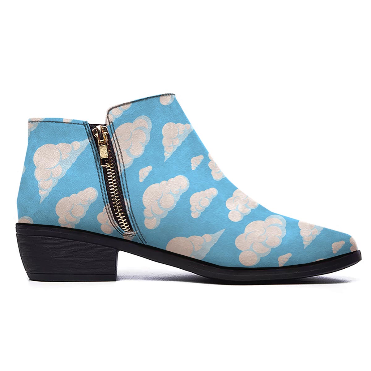Cloud Sky Print Pattern Ankle Boots-grizzshop